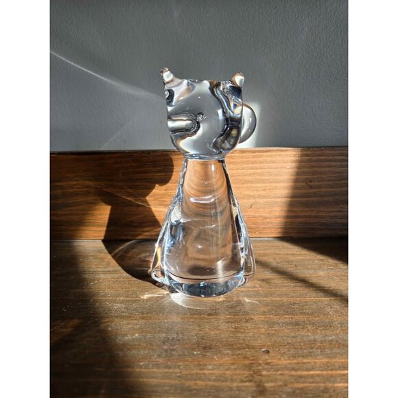 Vintage Lead Crystal Blown Glass Owl Figurine Paperweight, Made in Taiwan - Picture 6 of 10